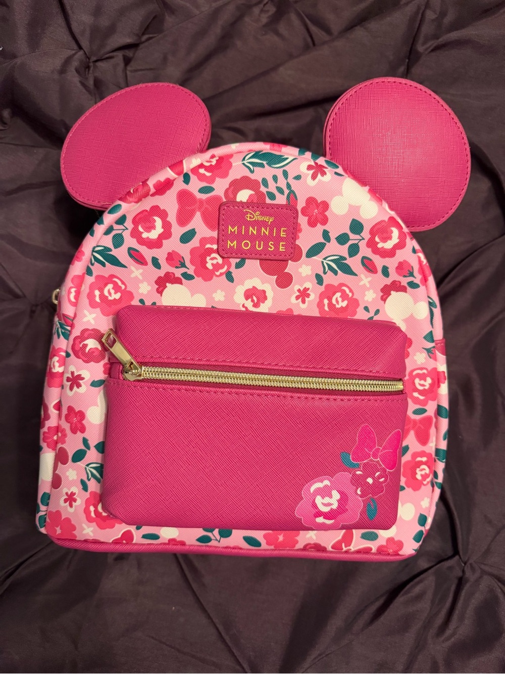 Disney Minnie Mouse Pink Floral Backpack